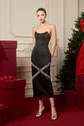 Powerhouse Strapless Embellished Midi Dress