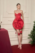 Tales Blooming Rose Strapless Cocktail Dress