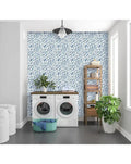 Blue Watercolor Petals Removable Wallpaper