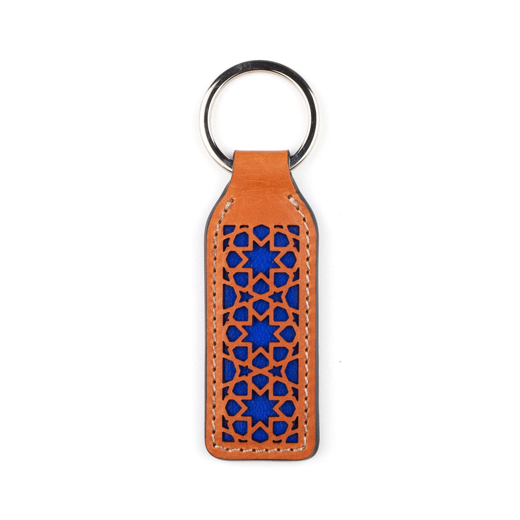 Leather Keyring Alhambra Brown and Blue
