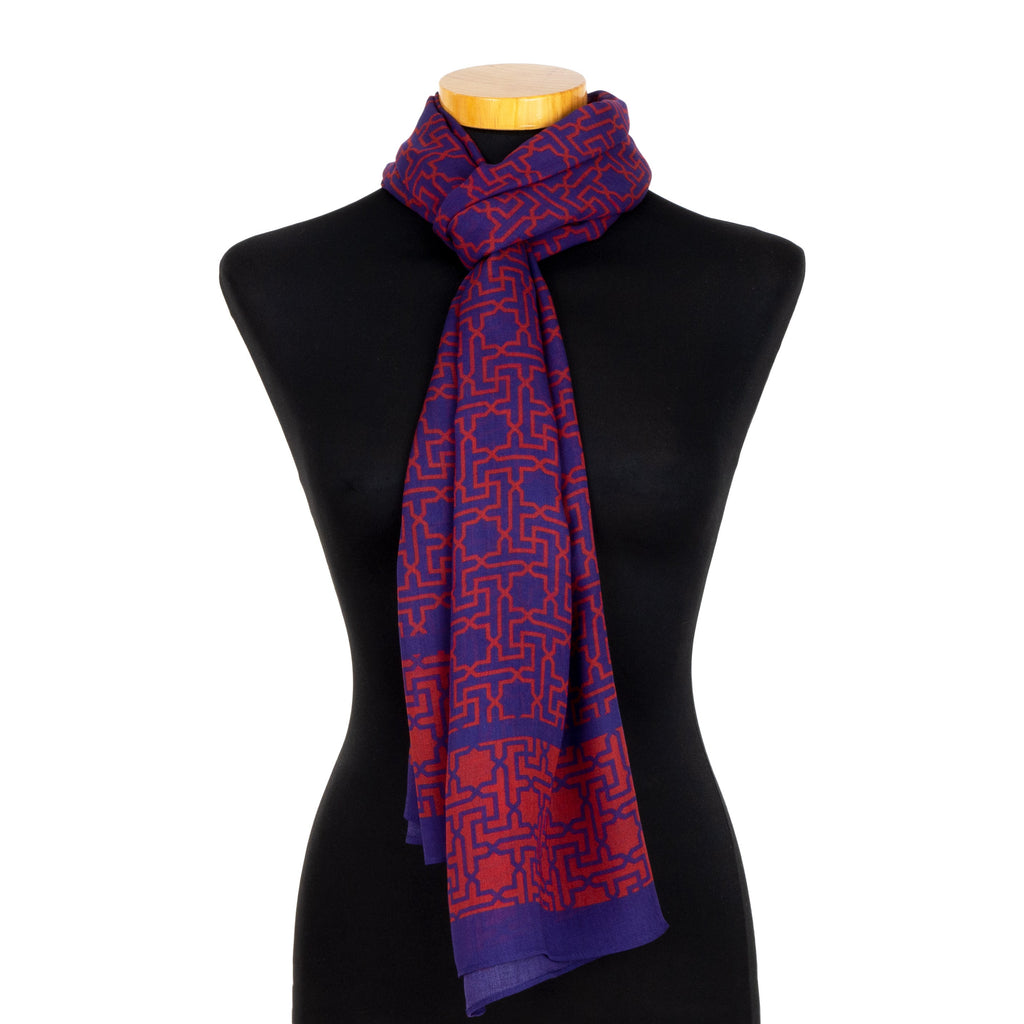 Blue and Red Scarf Rawda v2
