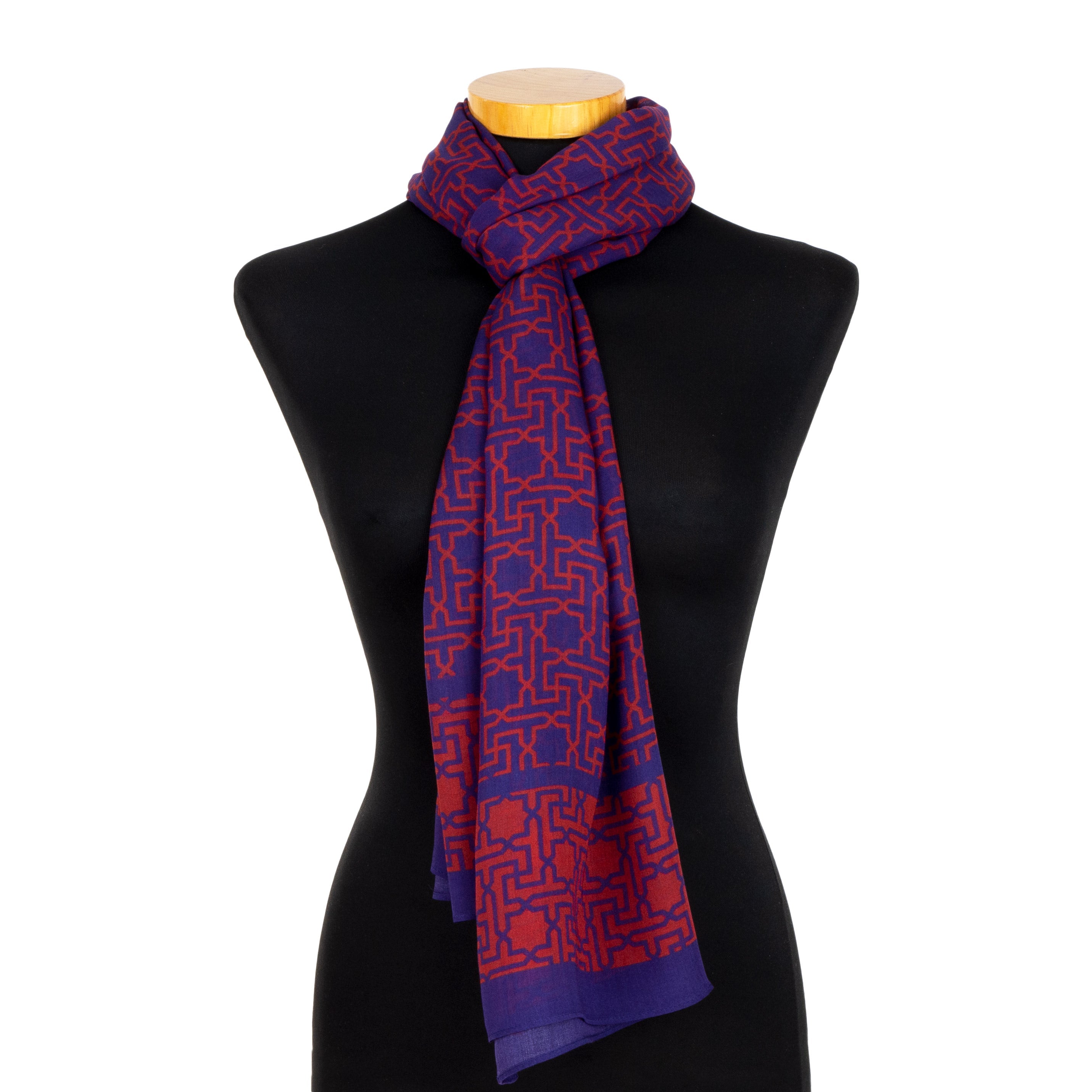 Blue and Red Scarf Rawda v2