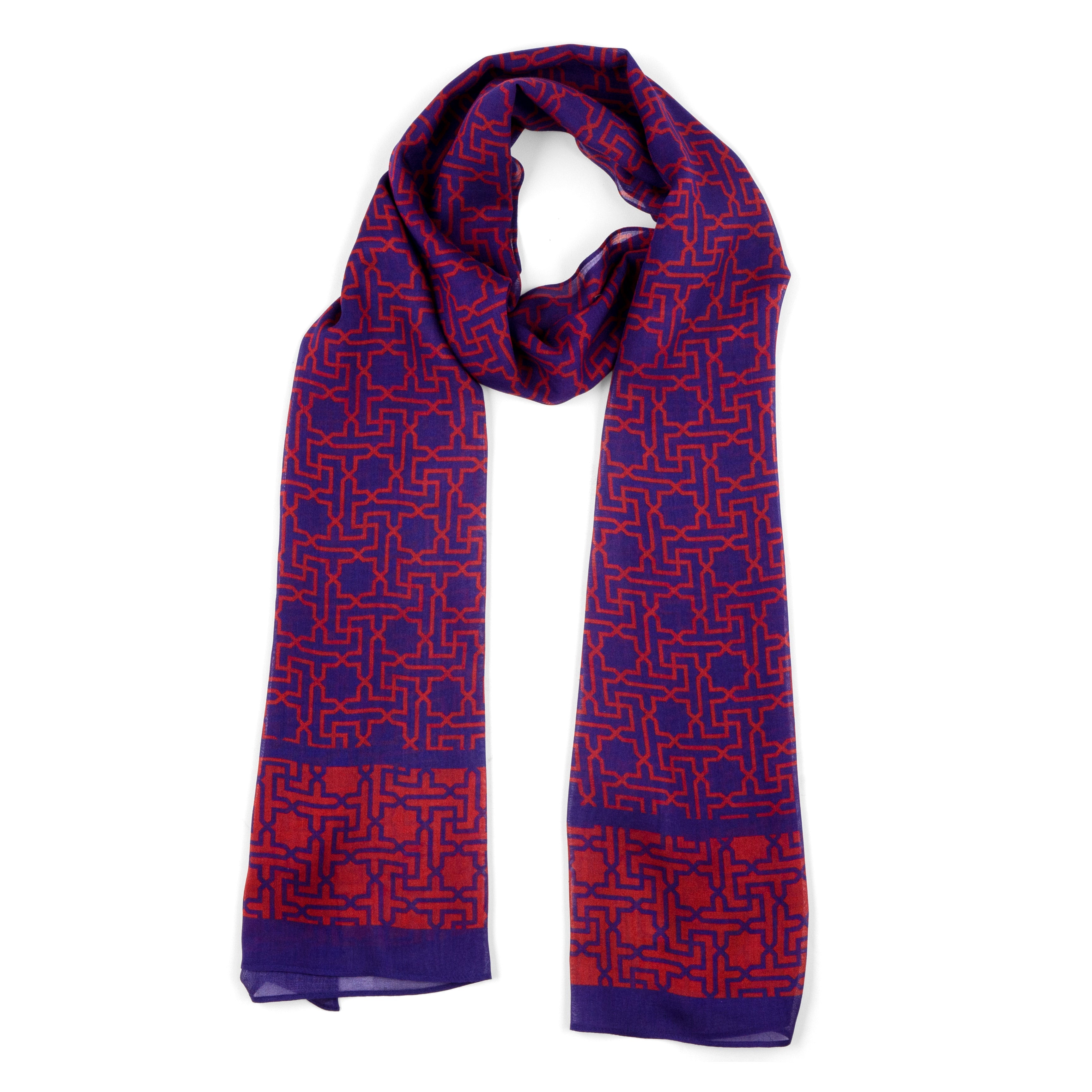 Blue and Red Scarf Rawda v2