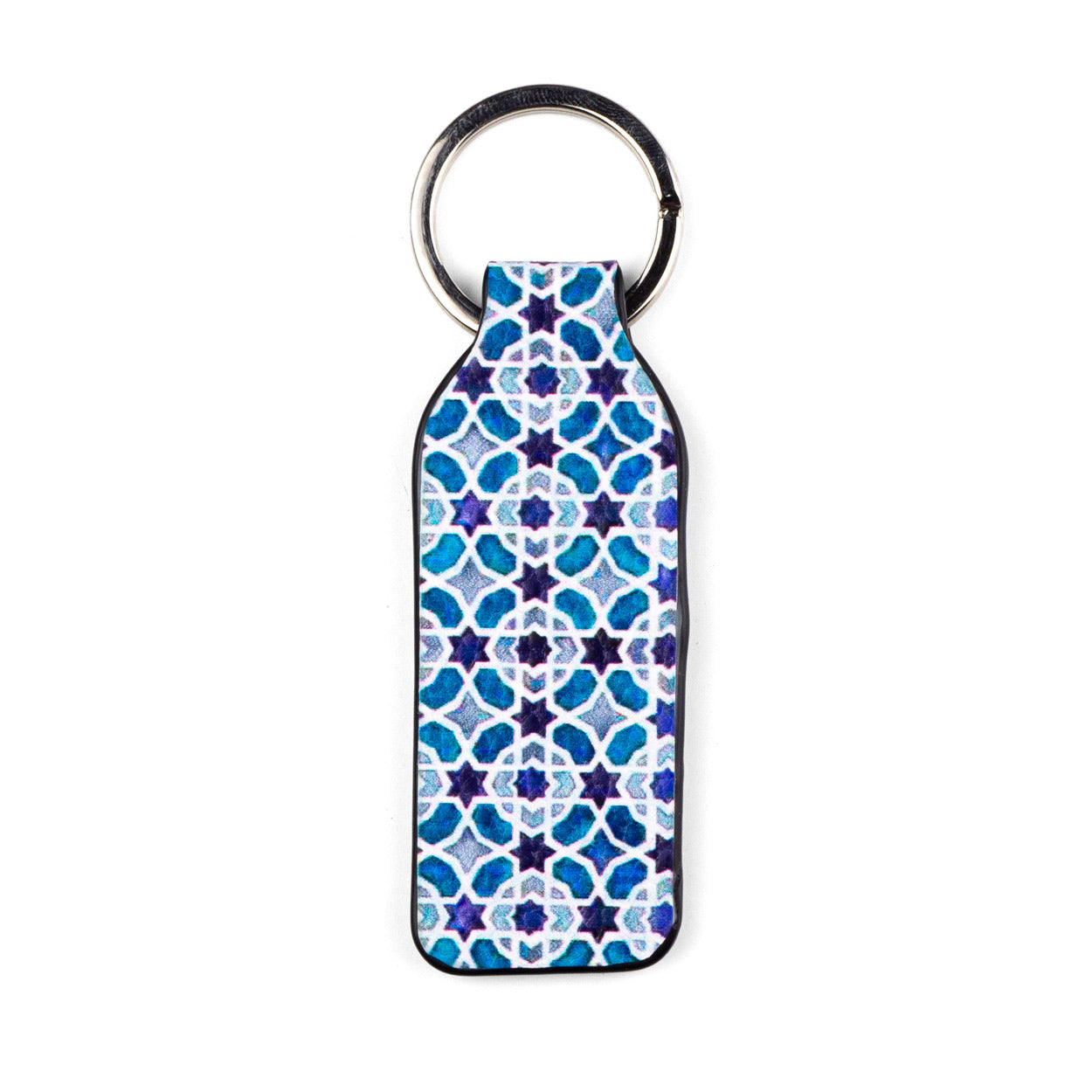 Blue and White Leather Keychain Alcázar