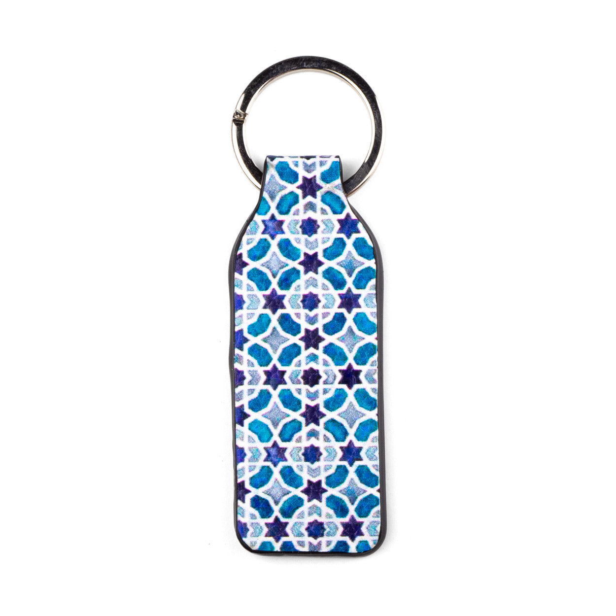 Blue and White Leather Keychain Alcázar