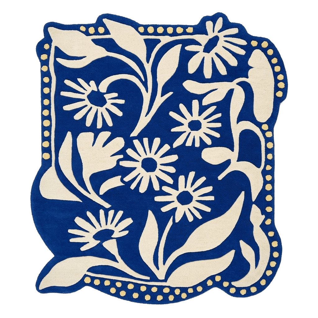 Blue Meadow Sprawl Hand Tufted Rug