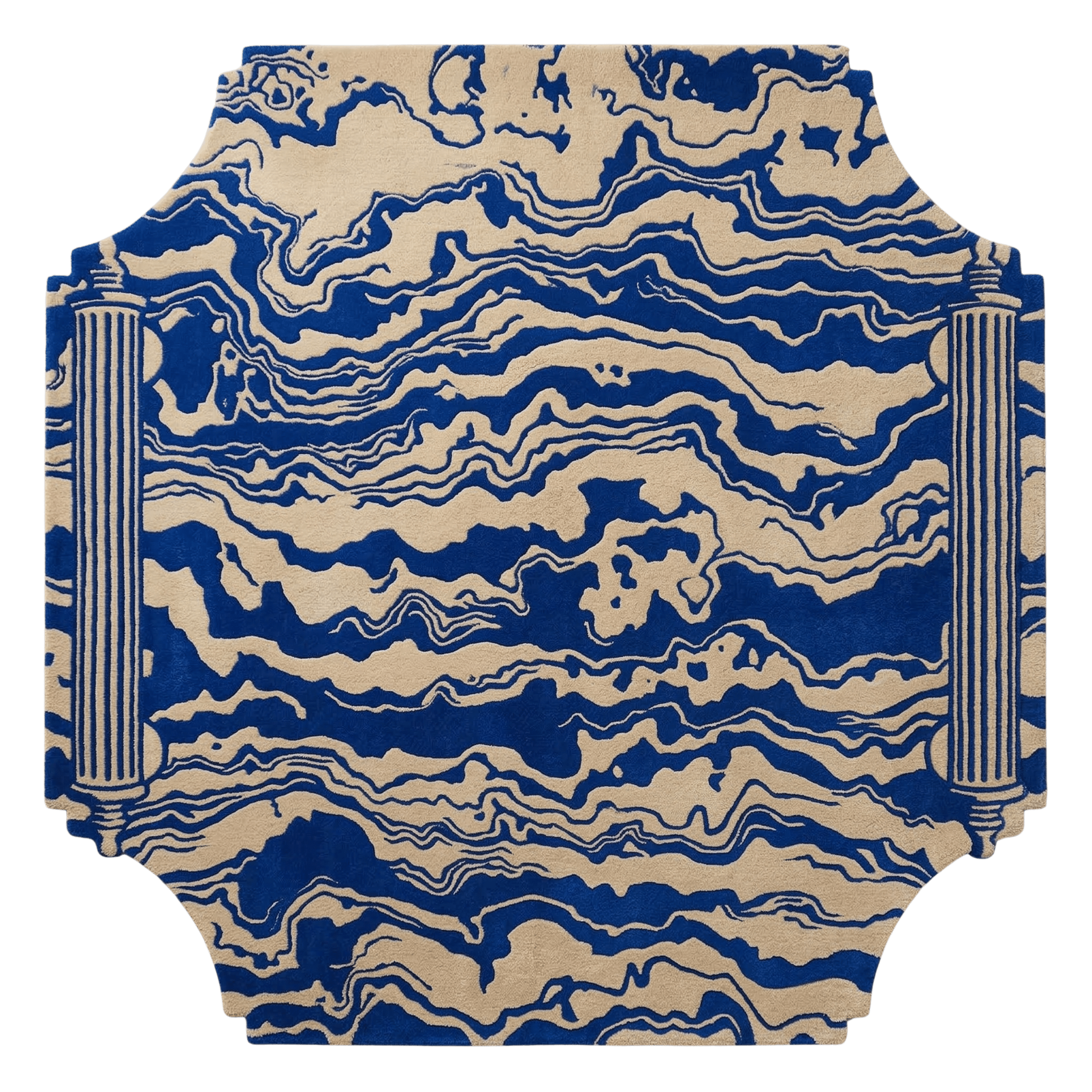Blue Ocean Hand Tufted Wool Rug