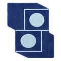 Blue Orbit Blocks Hand Tufted Rug