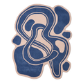 Blue Asymmetric Fluid Shape Hand Tufted Rug