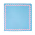 Blue & Pink Flower Border Mahjong Mat By The Mahjong House