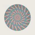 Blue Zic Zag Hand Tufted Round Rug