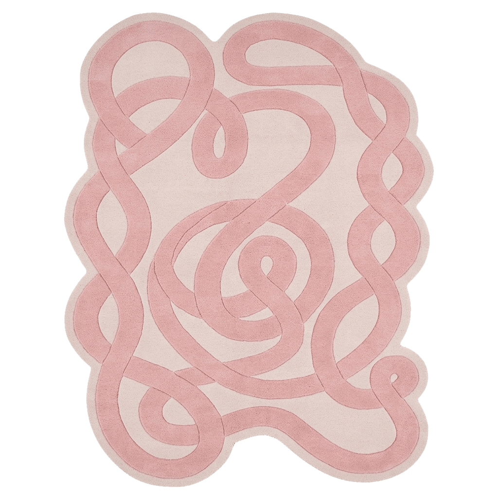 Blush Ribbon Flow Hand Tufted Rug