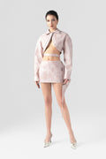 Badass Leather Crop Blazer and Mini Skirt Set