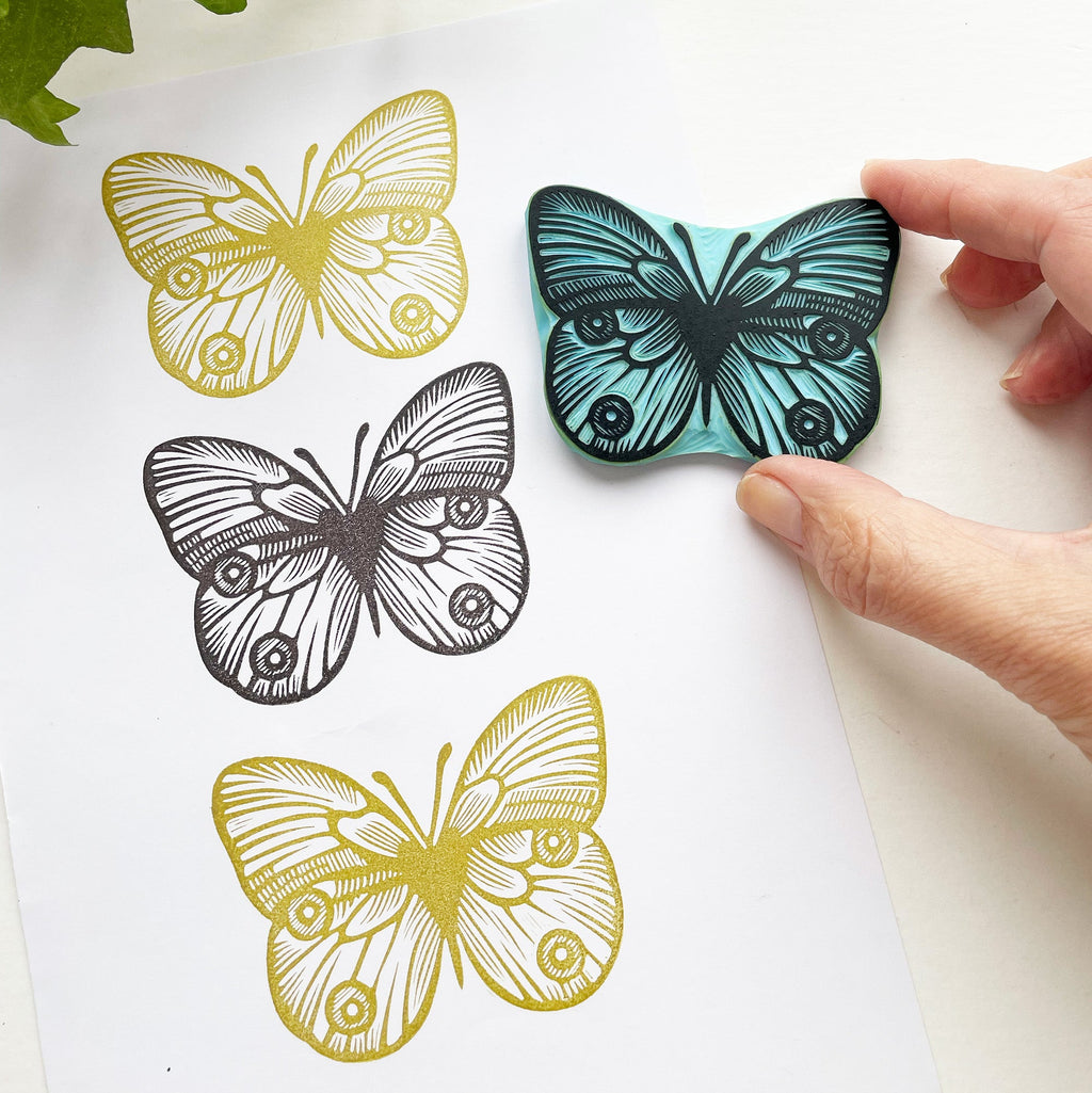 Boho Butterfly rubber stamp