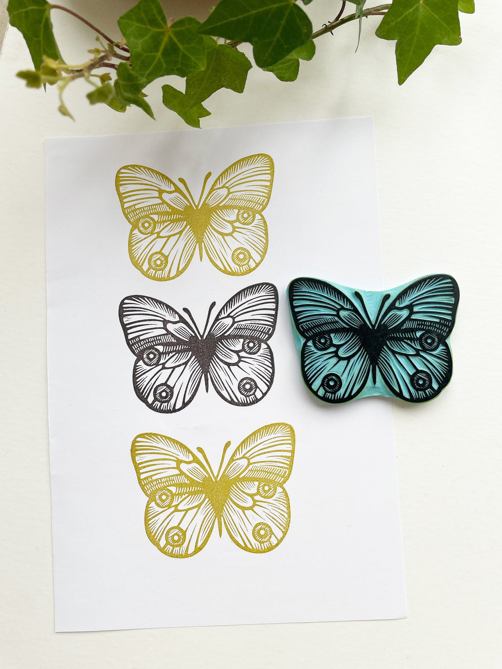 Boho Butterfly rubber stamp
