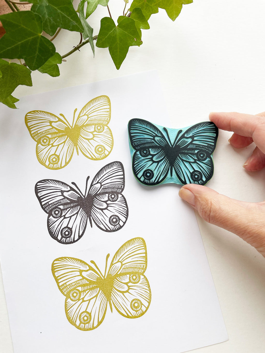 Boho Butterfly rubber stamp