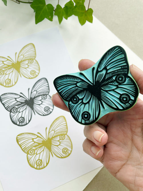 Boho Butterfly rubber stamp