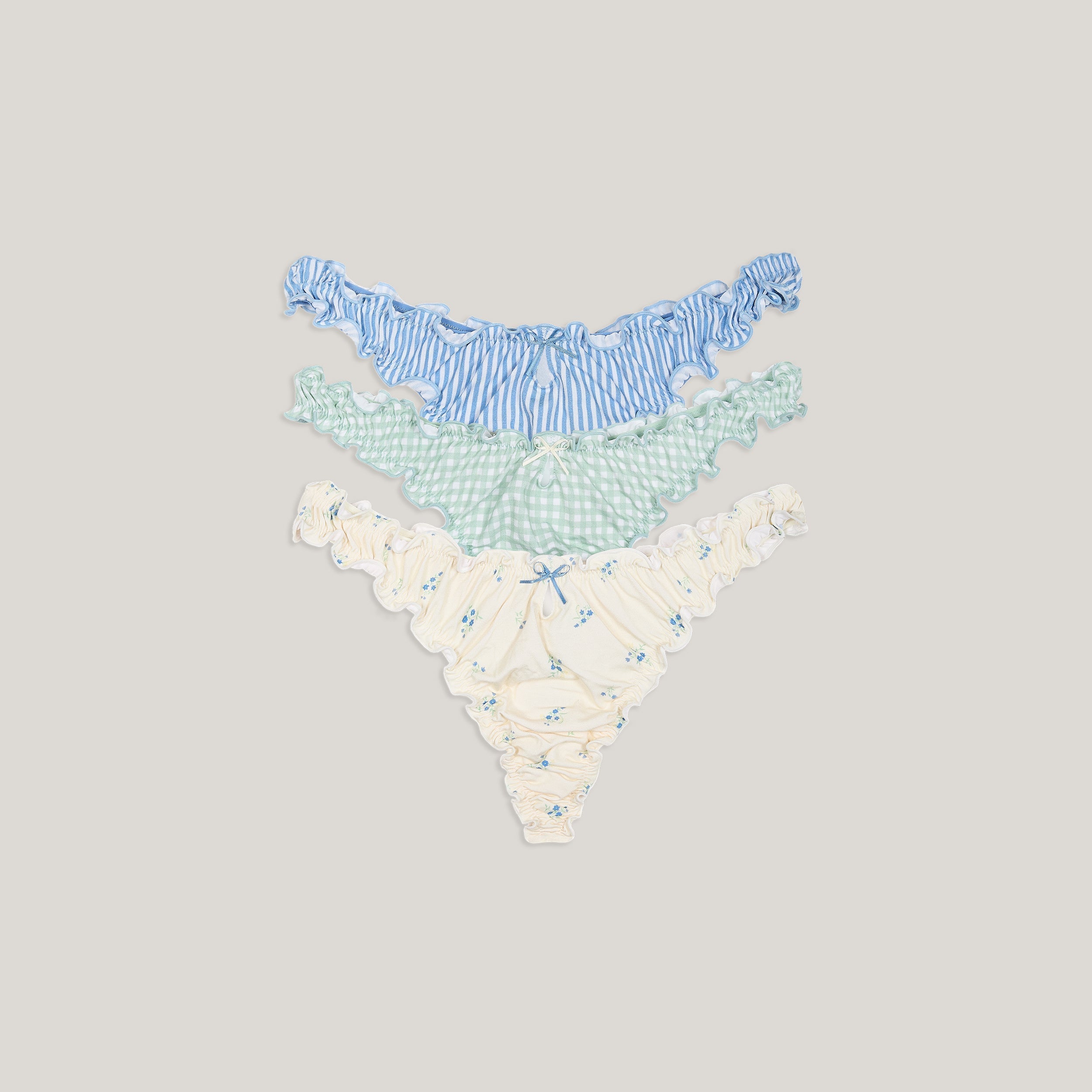 Lounge Underwear Bamboo Scrunchie Thongs (3-Pack) - Multicolour