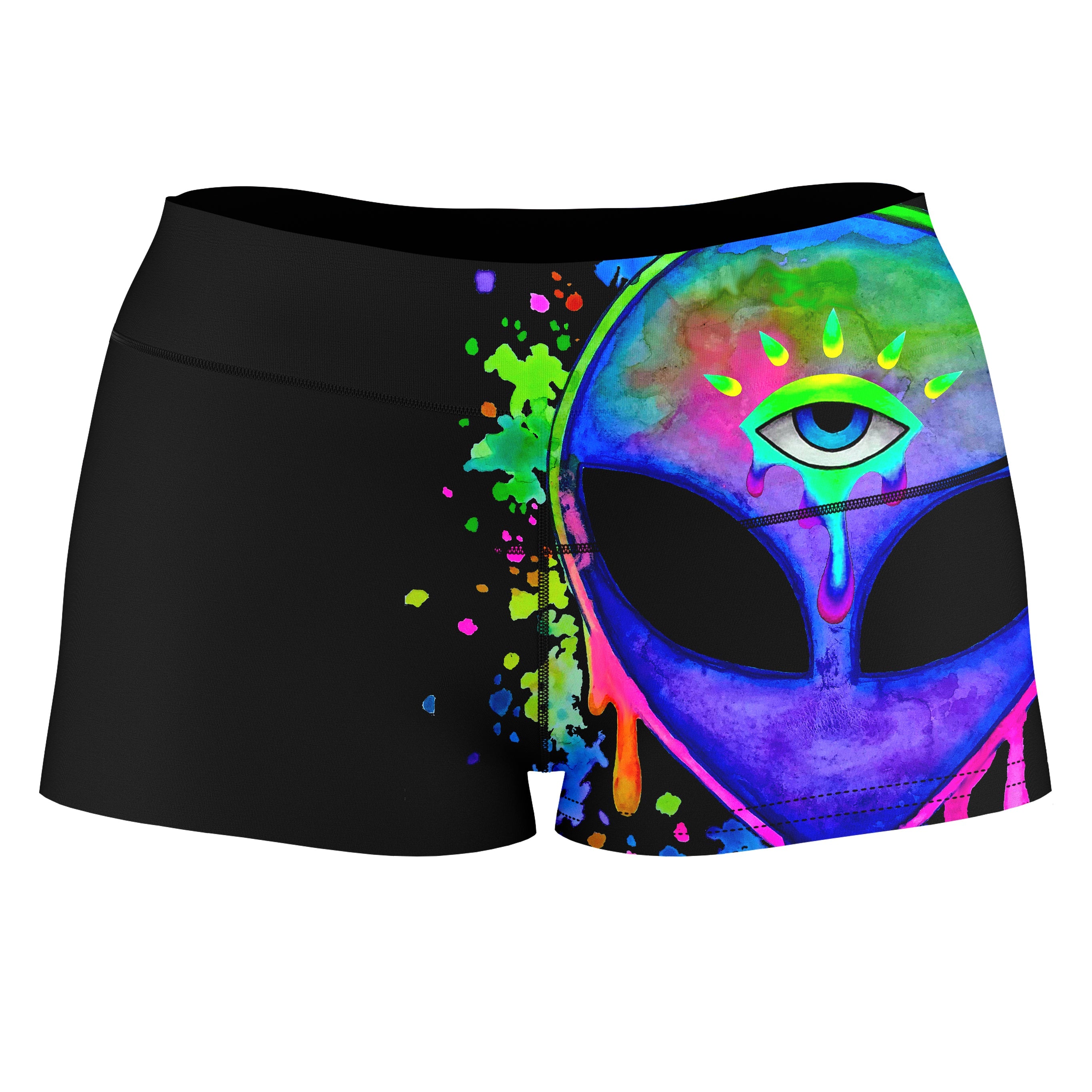 Splatter Alien High-Waisted Women's Shorts