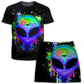 Splatter Alien T-Shirt and Shorts Combo