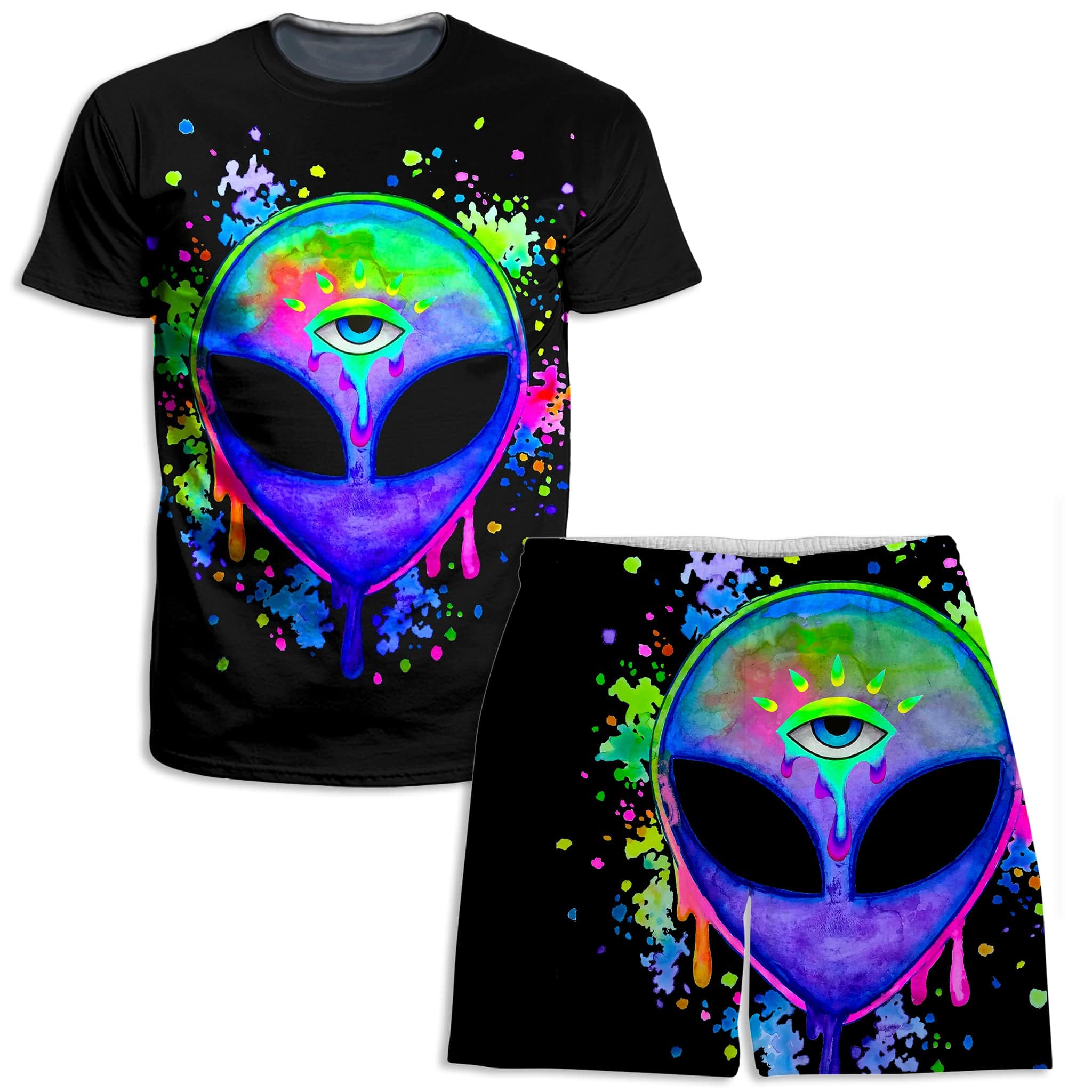 Splatter Alien T-Shirt and Shorts Combo