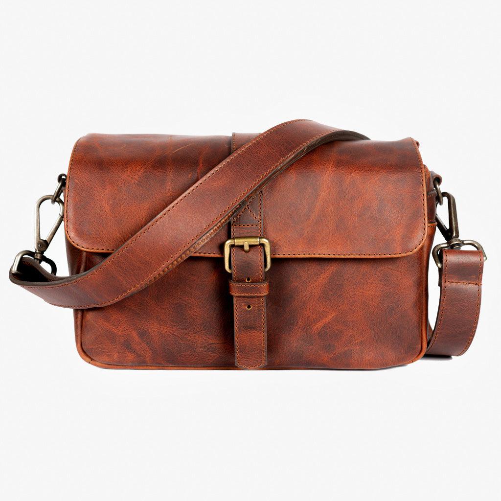 París Cognac Leather Camera Bag