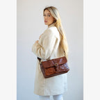 París Cognac Leather Camera Bag