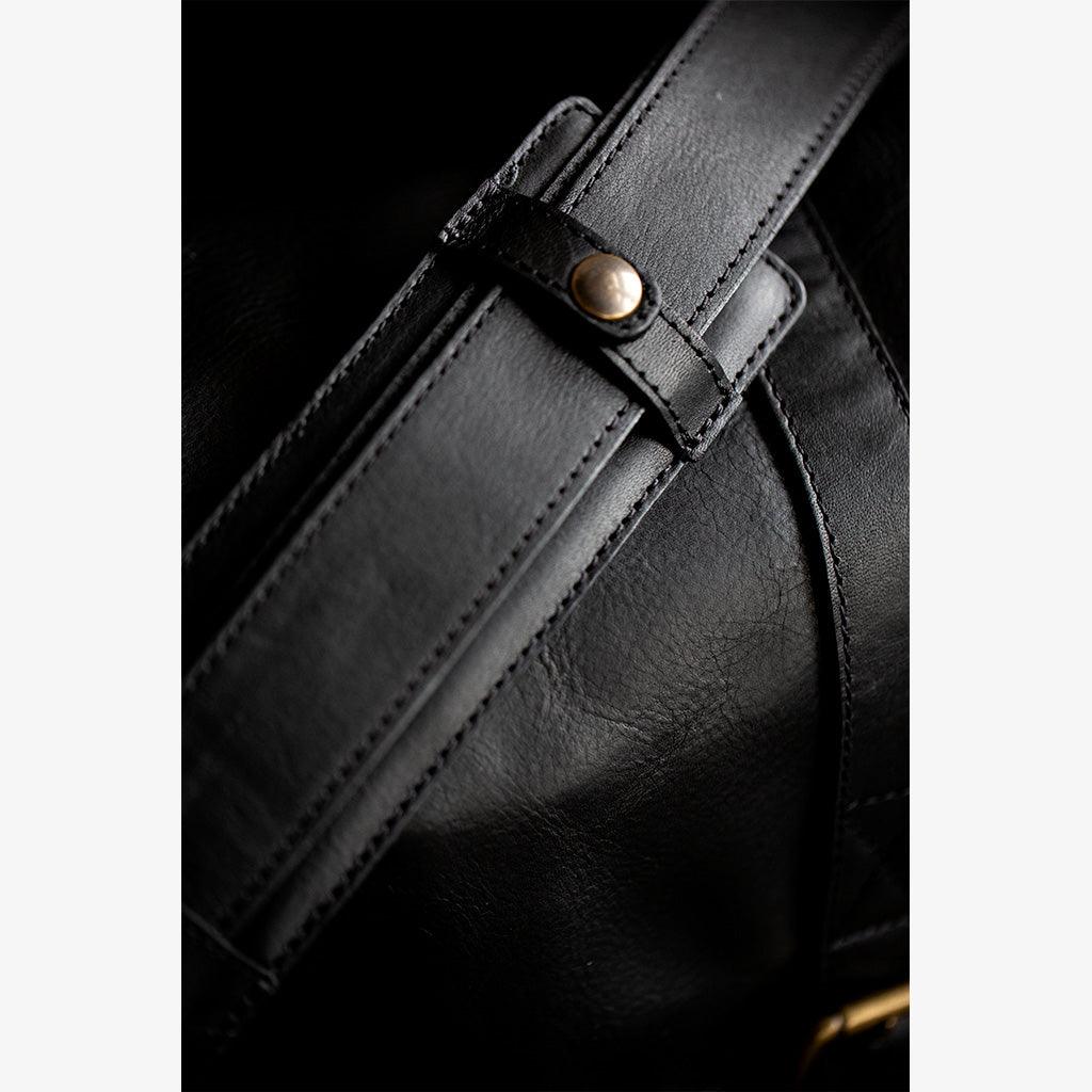 Roma Black Leather Camera Bag
