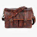 Roma Cognac Leather Camera Bag