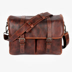 Roma Cognac Leather Camera Bag