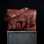 Roma Cognac Leather Camera Bag