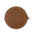Embossed Brown Leather Coin Purse Garnata