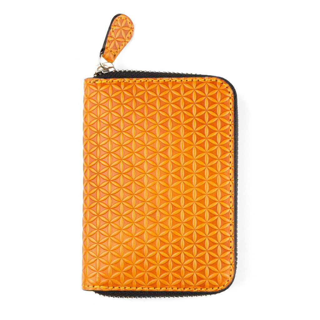 Brown Small Leather Wallet Embossed