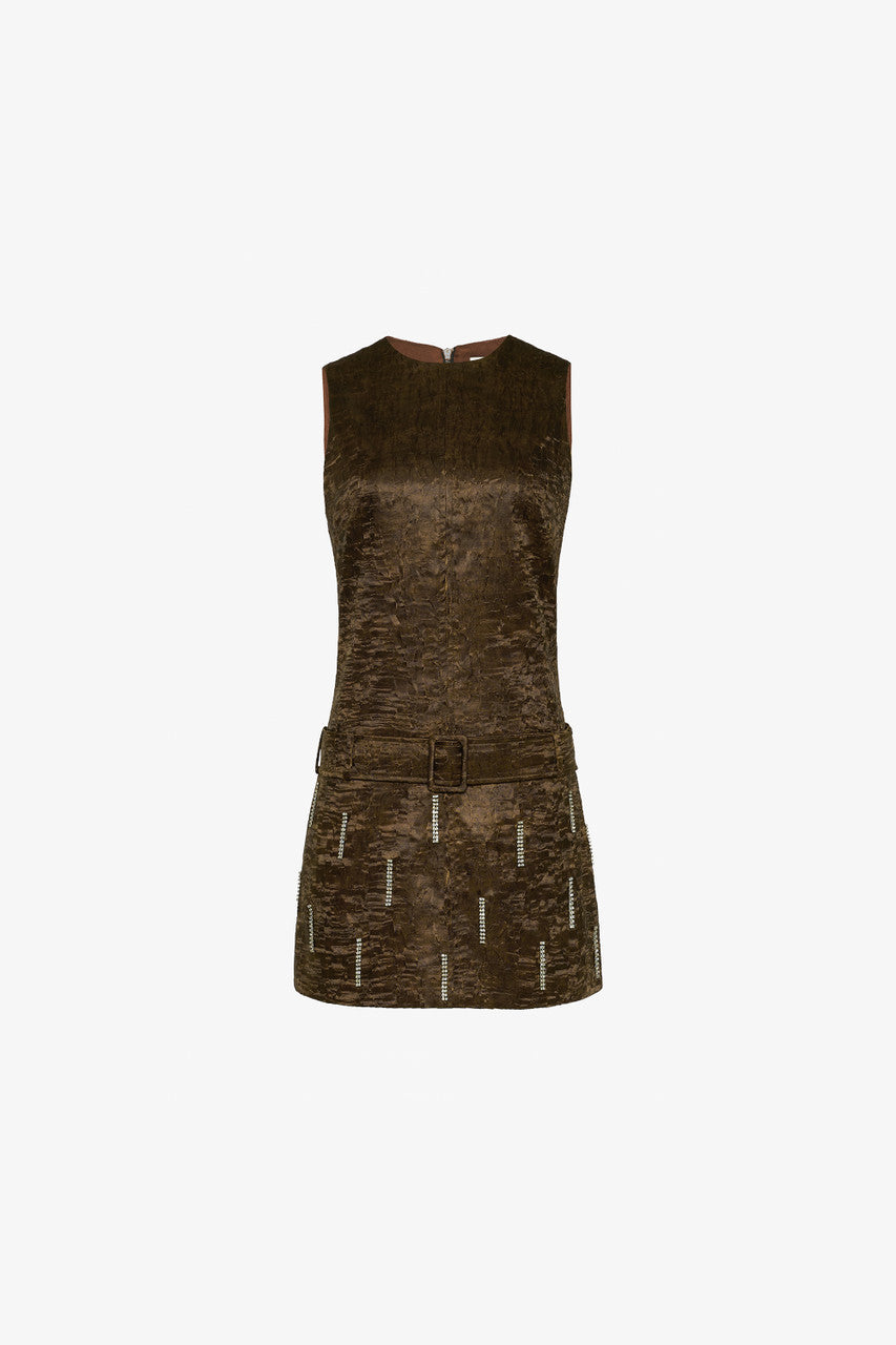 Rebellious Wrinkled Leather Mini Dress