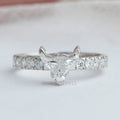Bull Cut Lab Grown Solitaire Accent Diamond  Engagement Ring