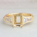 Bullet & Trapezoid Cut Semi Mount Engagement Ring
