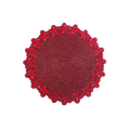 Burgundy Red Bead and Floral Crystal Round Placemat