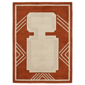 Burnt Orange Geometric Field Hand Tufted Rug