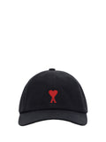 AMI Paris BFUCP006AW0041 Logo-Embroidered Cotton Baseball Cap — Black