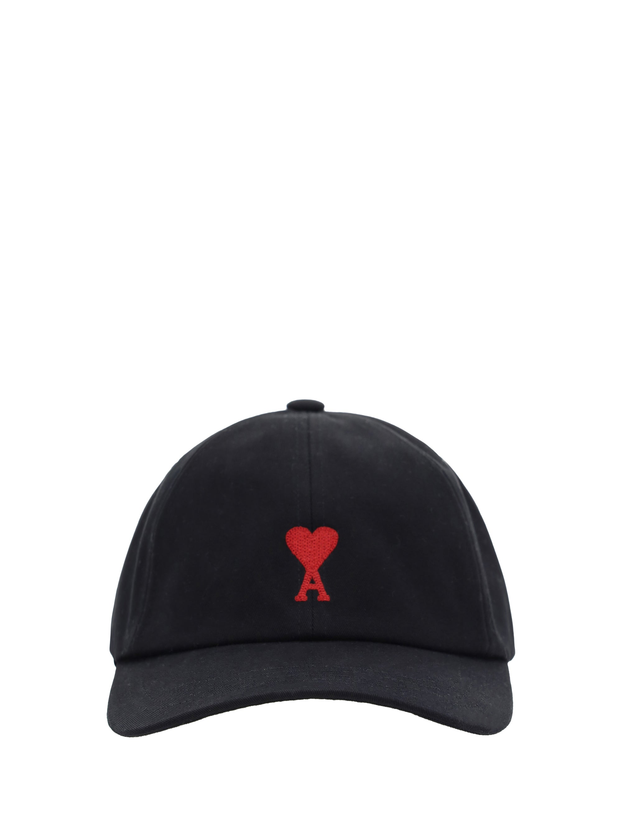 AMI Paris BFUCP006AW0041 Logo-Embroidered Cotton Baseball Cap — Black