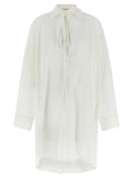 Di.la3 Pari' Oversized Silk Shirt — White