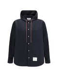 Thom Browne Nylon Cotton Hooded Jacket — Navy