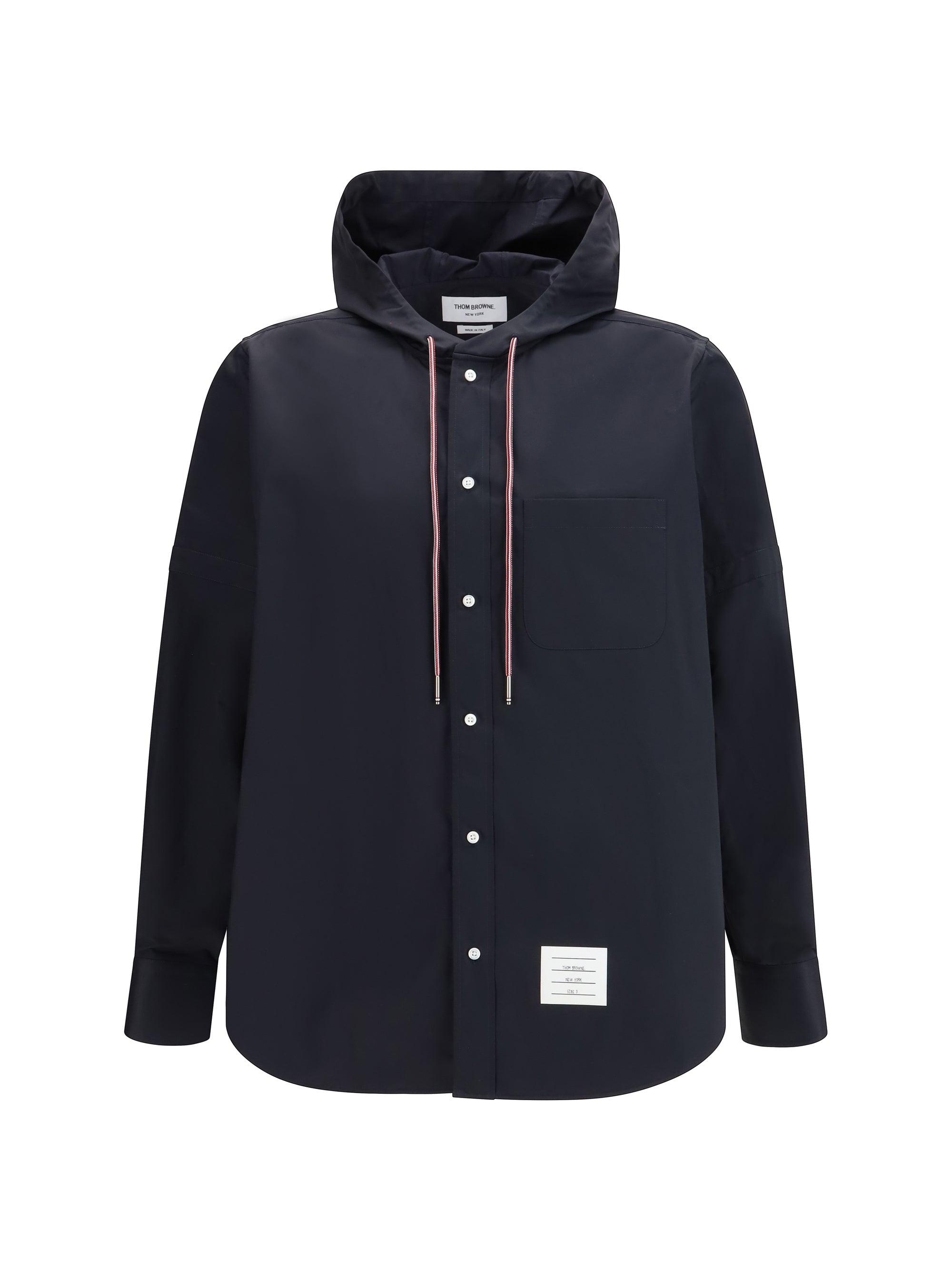 Thom Browne Nylon Cotton Hooded Jacket — Navy