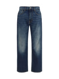 7for Faded-Wash Denim Jeans — Blue