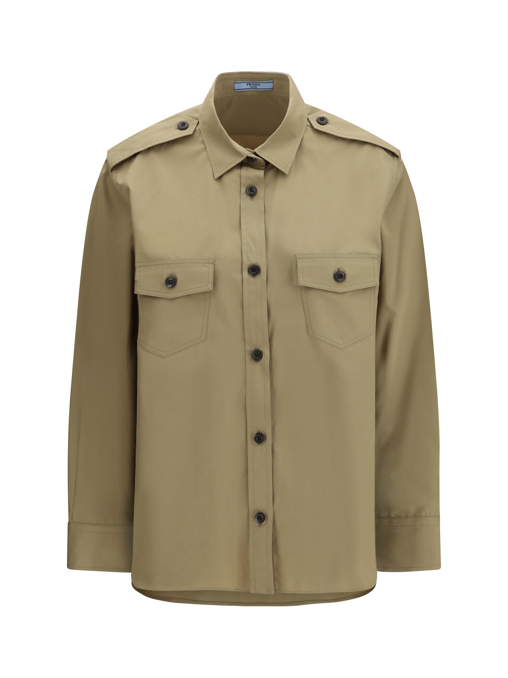 Prada Cotton Poplin Shirt — Beige