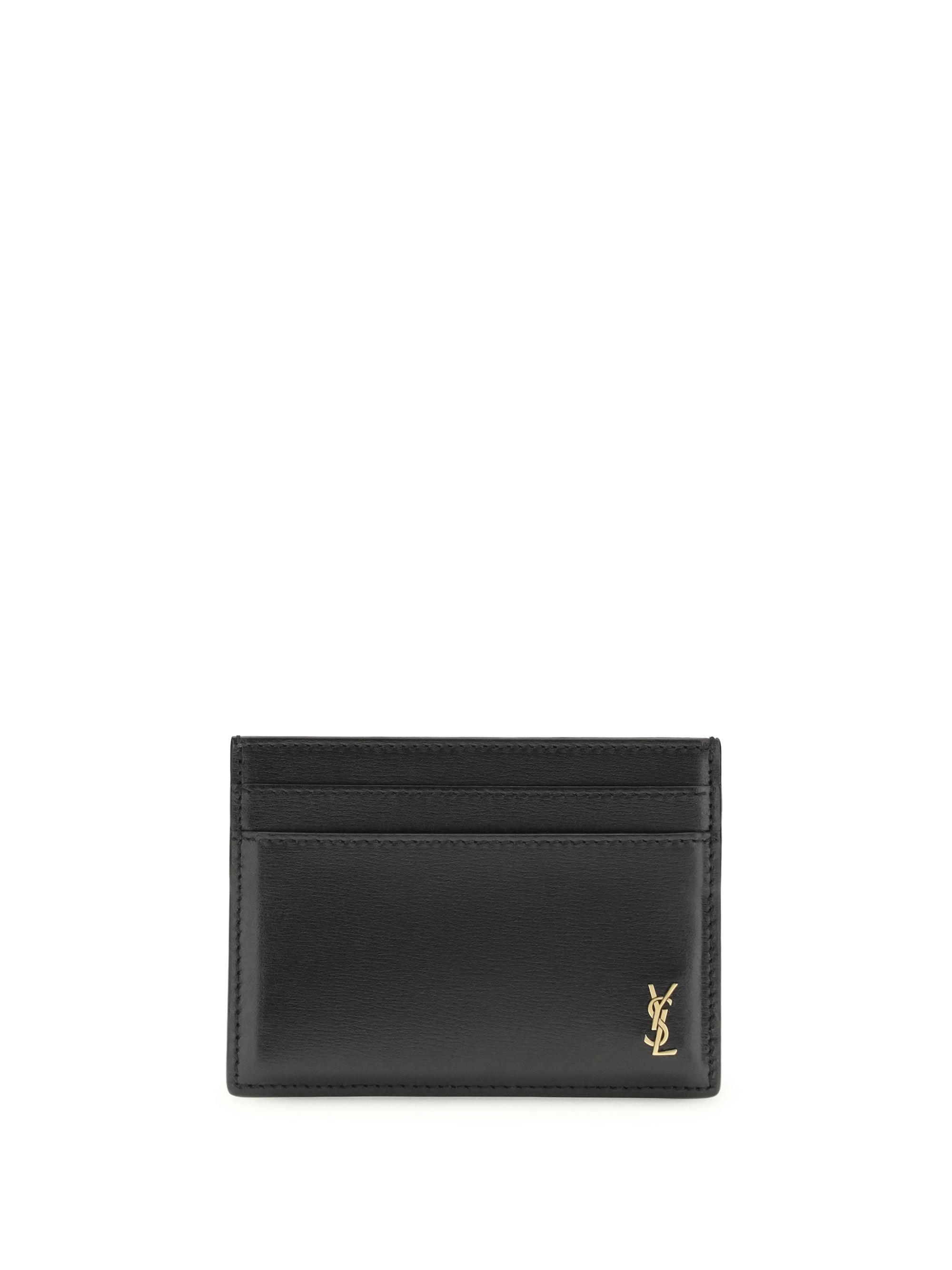 Saint Laurent Cassandre Card Case — Black