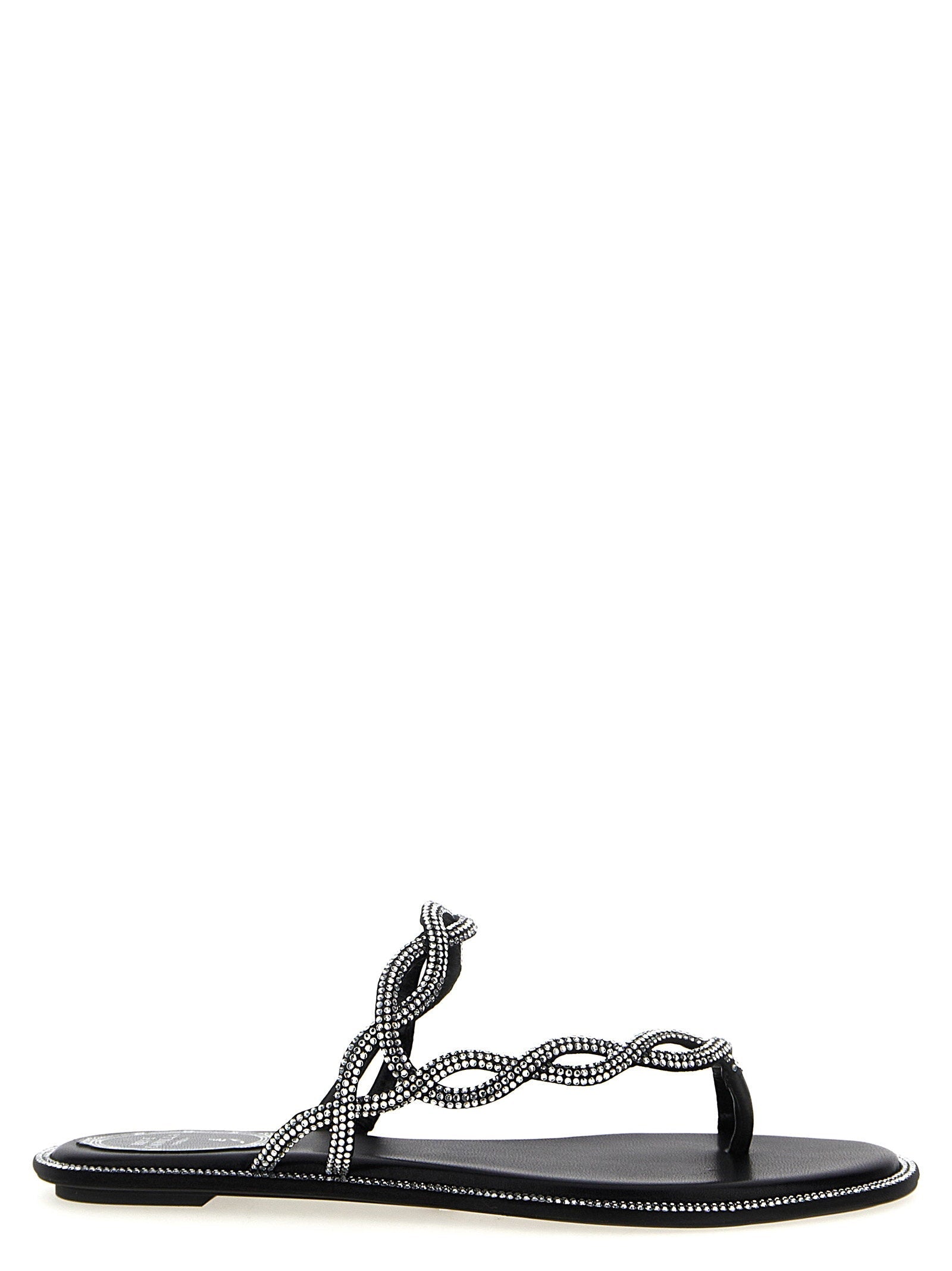 René Caovilla Braid Sandal — Black