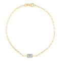 White Topaz Paperclip Bracelet