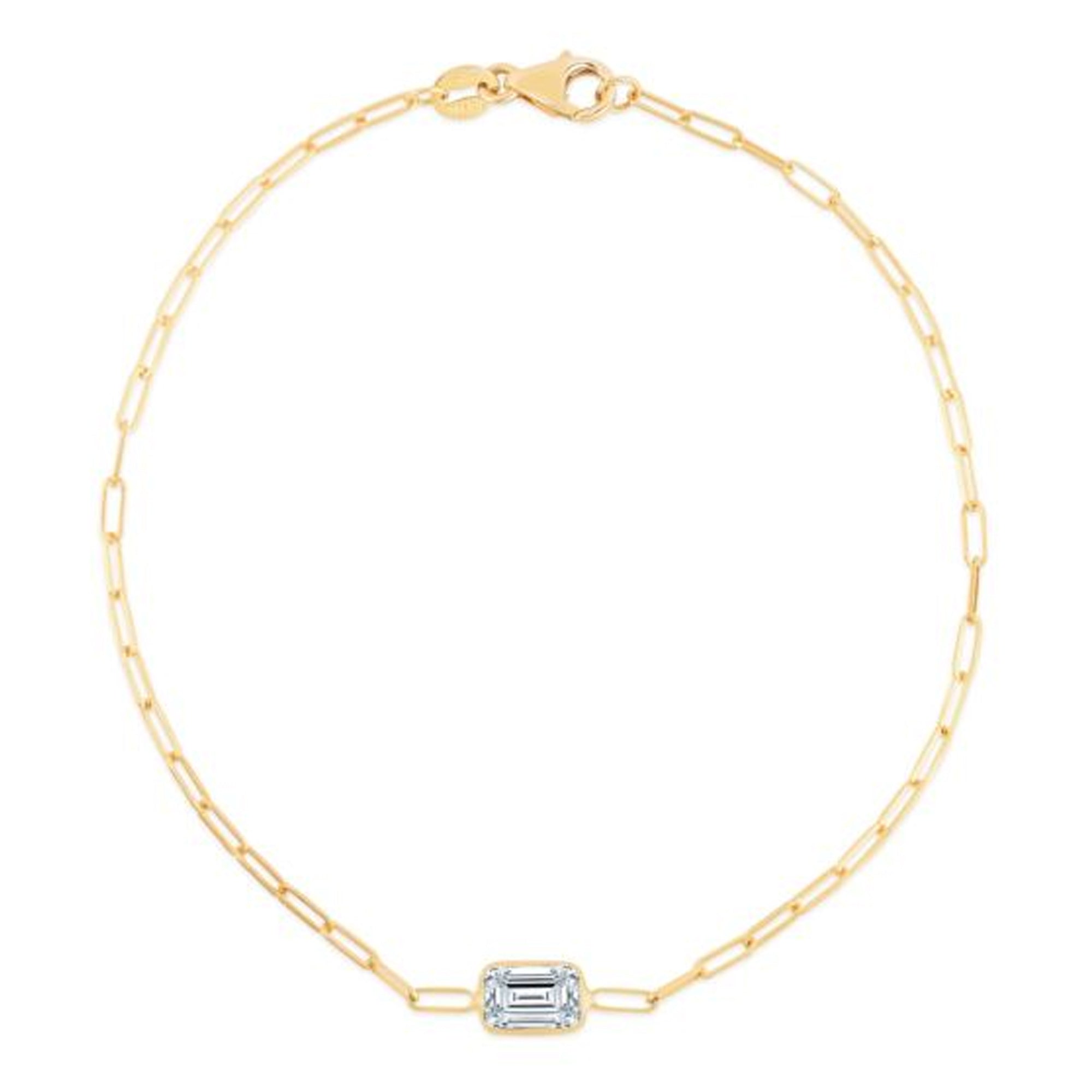 White Topaz Paperclip Bracelet