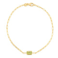 Peridot Paperclip Bracelet